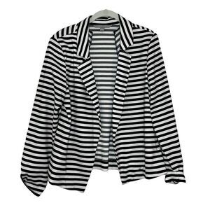 Valerie Stevens Black & White Stripe Blazer - L